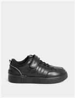 Kids Leather Riptape School Shoes (8 Small - 2 Large)