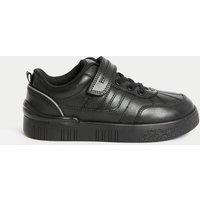 M&S Kids' Leather Riptape School Shoes (8 Small - 2 Large) Black