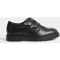 M&S Kids' Leather Riptape School Shoes (13 Small - 9 Large) Black