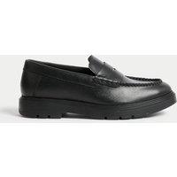 M&S Kids' Leather Freshfeet Loafer School Shoes Black