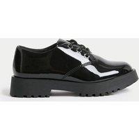 M&S Kids' Leather Patent School Shoes (8 Small - 2 Large) Black