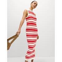 Cotton Rich Striped Midi Knitted Dress