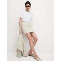 Pure Cotton Frayed Seam Mini Skirt