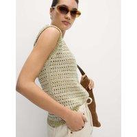 Crew Neck Slim Fit Knitted Vest with Cotton