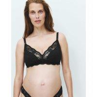 M&S Jasmine Lace Non Wired Maternity Nursing Bra B-H Black
