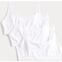 M&S 3 Pack Cotton with Stretch Crop Tops (6-16 Yrs) White