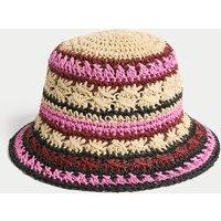 Straw Striped Crochet Bucket Hat