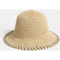 Straw Whipstitch Bucket Hat