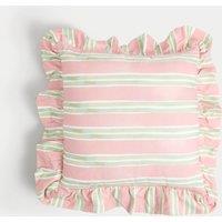 Cotton Rich Striped Frill Cushion