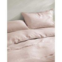 M&S Pure Linen Bedding Set Soft Pink