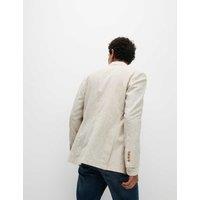 Tailored Fit Cotton Linen Striped Blazer