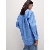 Pure Cotton Embellished Collared Shirt