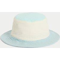 Kids Pure Cotton Colour Block Bucket Hat (0-3 Yrs)