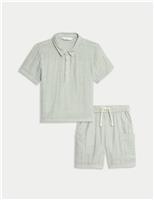 Pure Cotton Striped Top & Bottom Outfit (1-8 Yrs)
