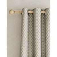 Cotton Blend Geometric Eyelet Curtains