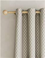 Cotton Blend Geometric Eyelet Curtains