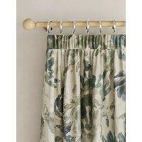 Cotton Blend Floral Pencil Pleat Curtains