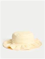 Kids Pure Cotton Frill Sun Hat (0-3 Yrs)
