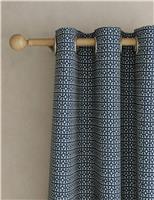 Chenille Geometric Eyelet Curtains