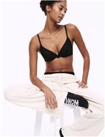 B by Boutique Hanna Glossie Wired Plunge Bra (A-E) Dark Blue