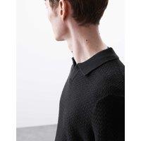 Linen Rich Knitted Open Neck Polo Shirt