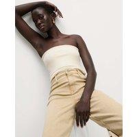 Ribbed Slim Fit Crop Bardot Top