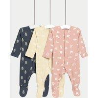 3pk Cotton Rich Printed Sleepsuits (0-3 Yrs)