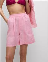 Pure Linen High Waisted Shorts