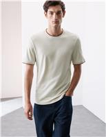 Linen Blend Crew Neck T-Shirt