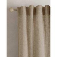 M&S Sheer Cotton Linen Blend Curtains Ecru