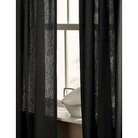 M&S X Kelly Hoppen Sheer Linen Tab Top Curtains Charcoal