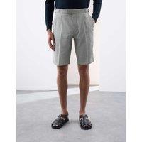 Cotton Blend Textured Stretch Shorts