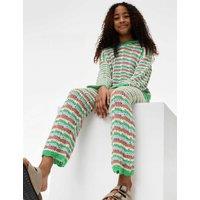 Cotton Blend Knitted Striped Trousers (6-16 Yrs)