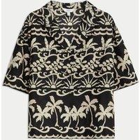 Pure Cotton Printed Collared Beach Shirt