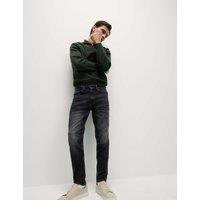 Tapered Fit Vintage Crosshatch Jeans