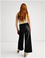 Wide Leg Cotton Rich Cropped Jeans (6-16 Yrs)