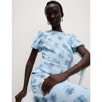 Floral Round Neck Midaxi Tea Dress