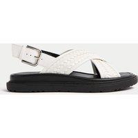 Woven Ankle Strap Flatform Sandals