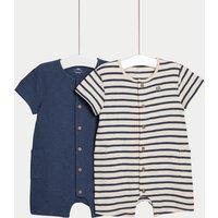 2pk Pure Cotton Elephant Rompers (0-3 Yrs)