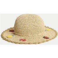 Kids Straw Beaded Fruit Sun Hat