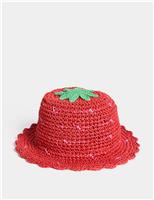 M&S Kids' Strawberry Straw Hat (1-13 Yrs) Red