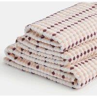 M&S Pure Cotton Spotty Striped Towel Neutral