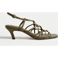 Leather Strappy Stiletto Heel Sandals