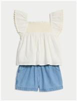 2pc Pure Cotton Broderie Outfit (0-6 Yrs)