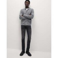 Slim Fit Vintage Wash Crosshatch Jeans