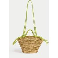 Straw Woven Mini Basket Shoulder Bag