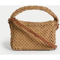 Straw Woven Top Handle Cross Body Bag