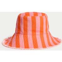 Kids Pure Cotton Striped Wide Brim Bucket Hat (1-13 Yrs)