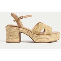 Floral Buckle Platform Sandals