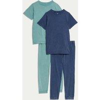 2pk Pure Cotton Long Pyjama Sets (6-16 Yrs)